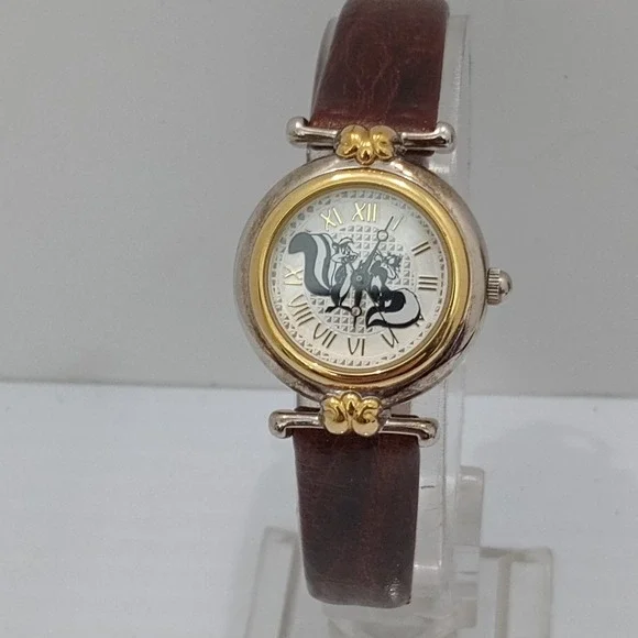 Fossil Warner Bros Pepe Le Pew & Penelope Pussycat Watch Leather New Batter rare - Picture 4 of 14